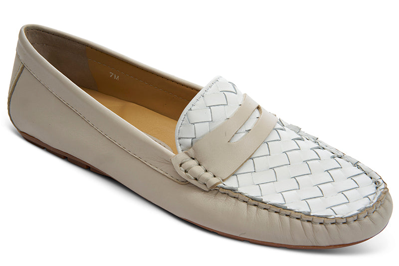 Vaneli Adebel Bone/White Leather Loafer (Women)