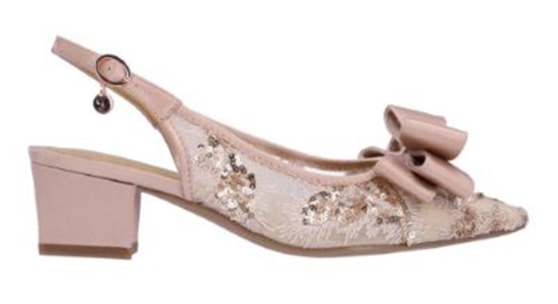 J. Renee Triata Rose Gold Sequin Mesh Pump (Women)