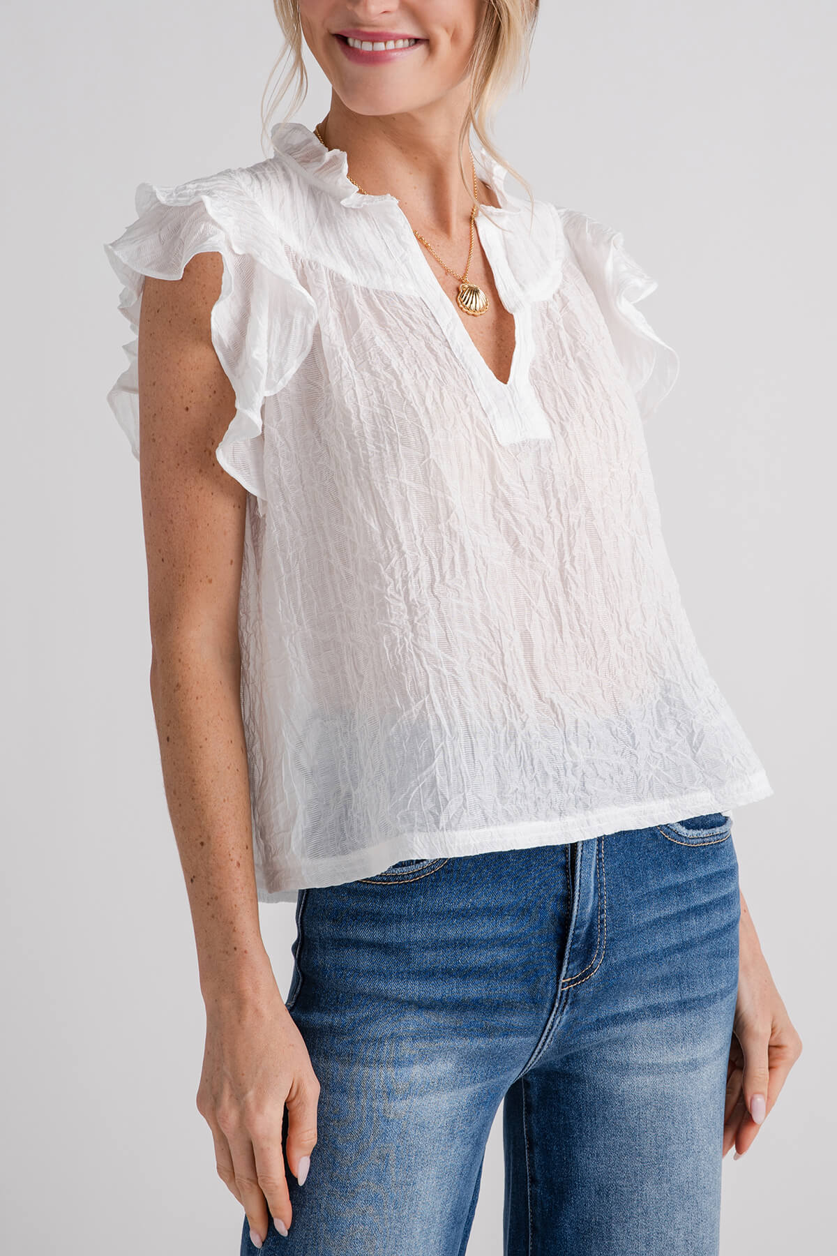 Olivaceous Mia Ruffle Top