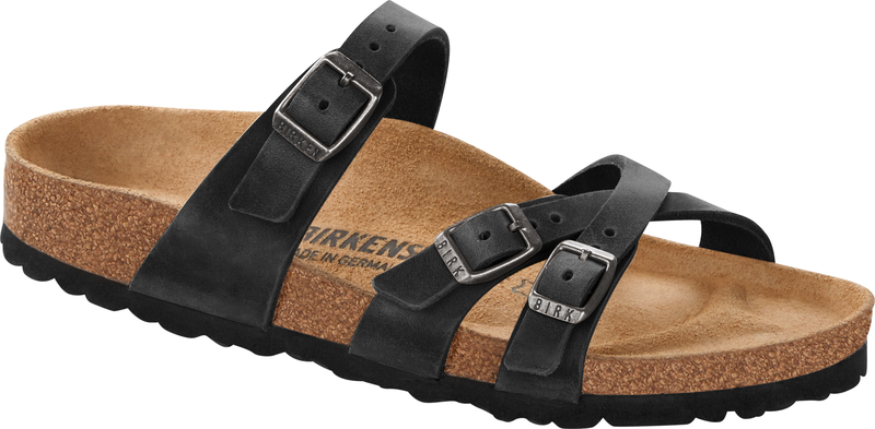 Birkenstock Franca Black Oiled Leather Sandal (Women)