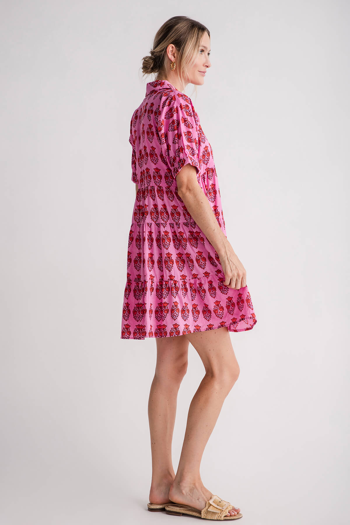 THML Medallion Print Collared Dress