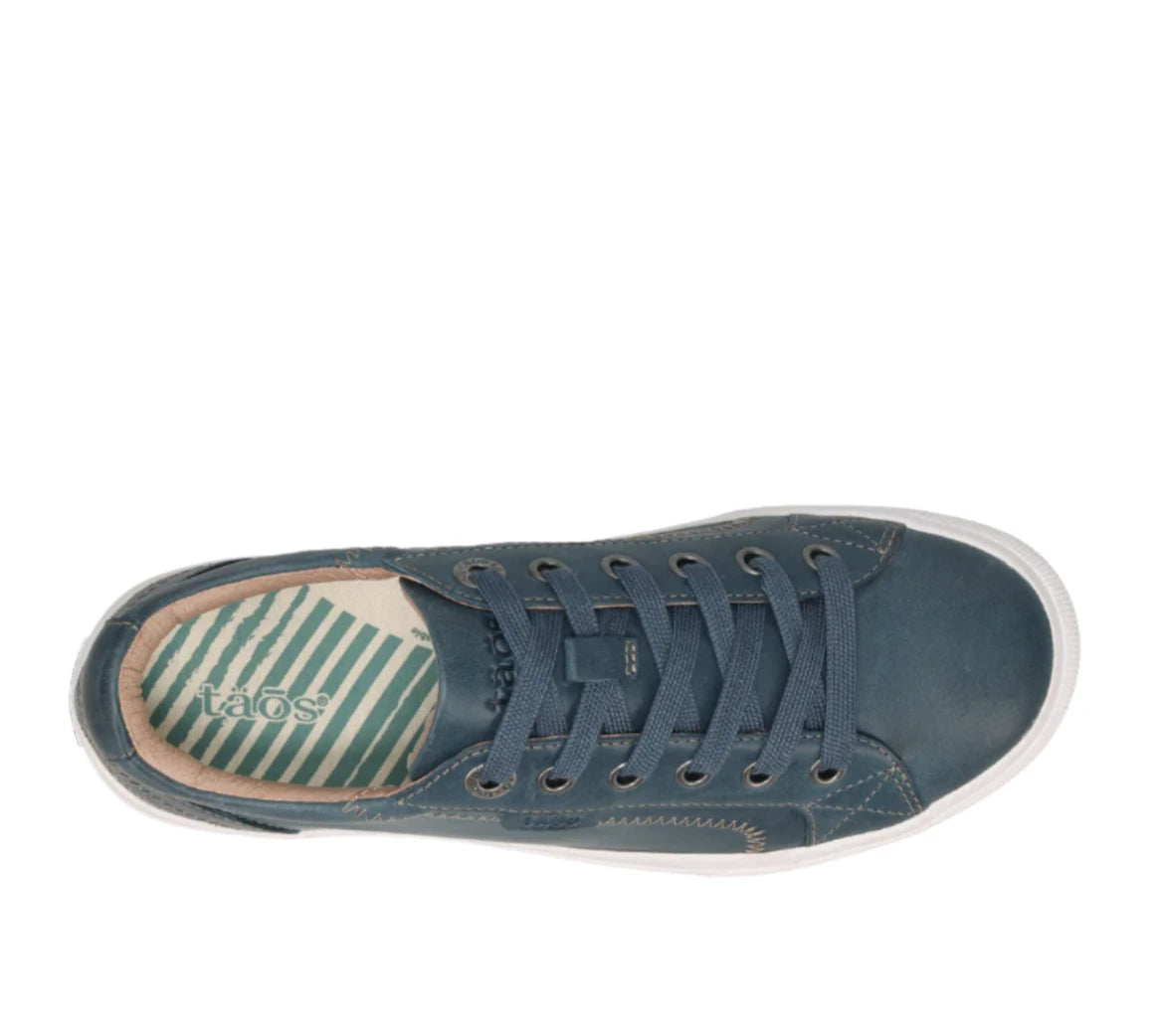 Taos Women's Plim Soul Lux Sneaker - Petrol Blue Leather