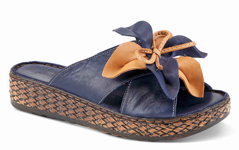 Spring Step Hilary Navy Leather Sandal (Women)