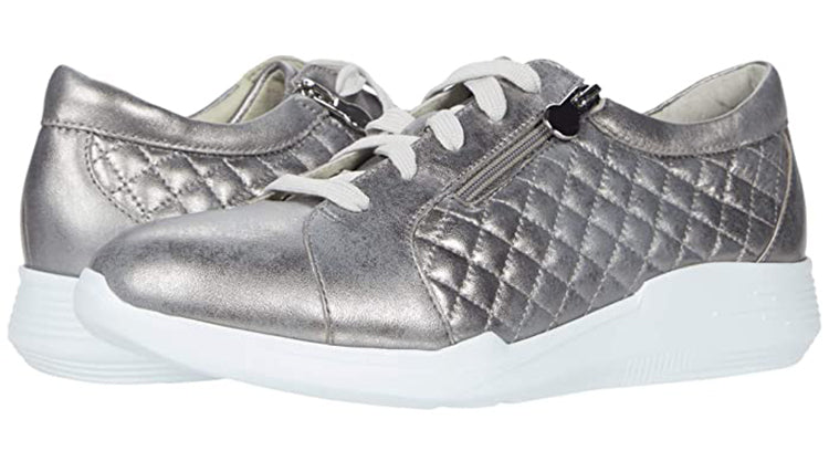 Munro Emmie Metallic Grey Leather Sneaker (Women)