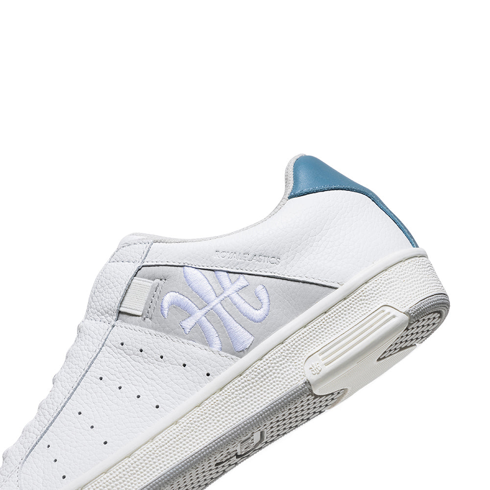 Women's Icon OG White Gray Blue Logo Leather Sneakers 91931-085