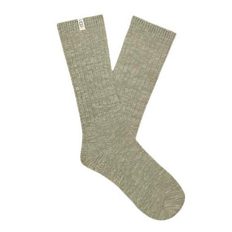 UGG Women's Rib Knit Slouchy Crew Sock - Moss Green/Grassland