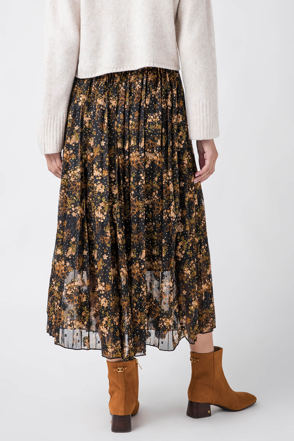 Molly Bracken Pleated Printed Skirt