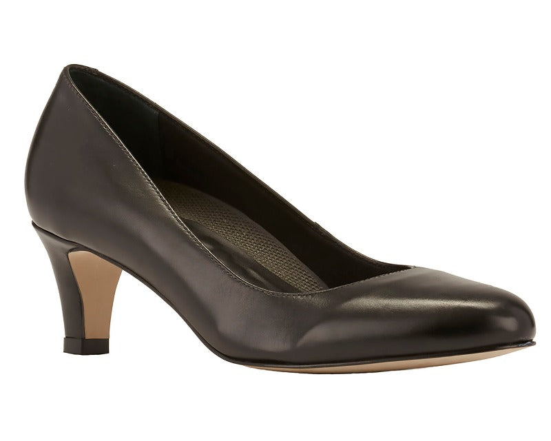 Ros Hommerson Joy II Black Leather Pump (Women)