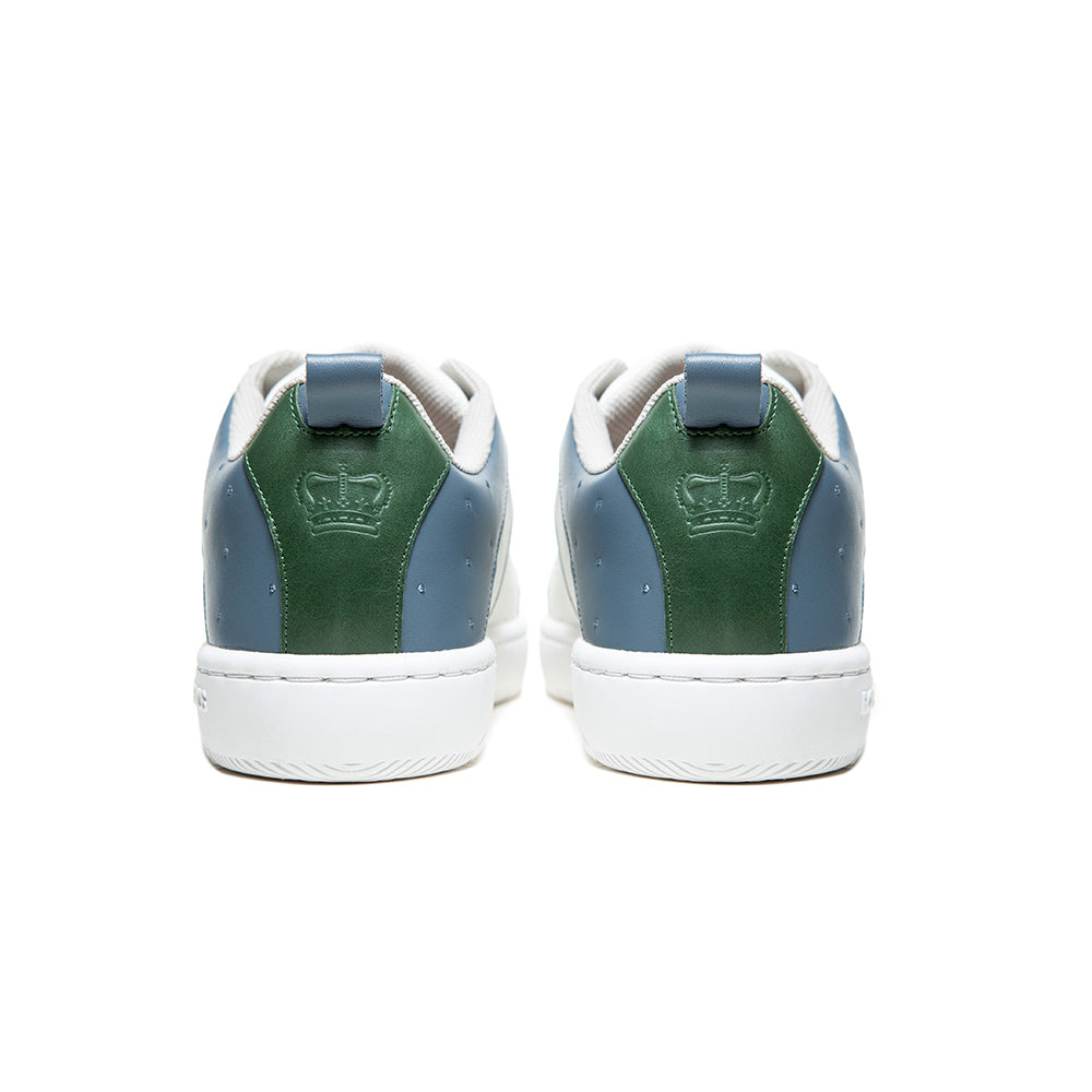 Men's Icon 2.0 White Blue Green Logo Leather Sneakers 06542-084