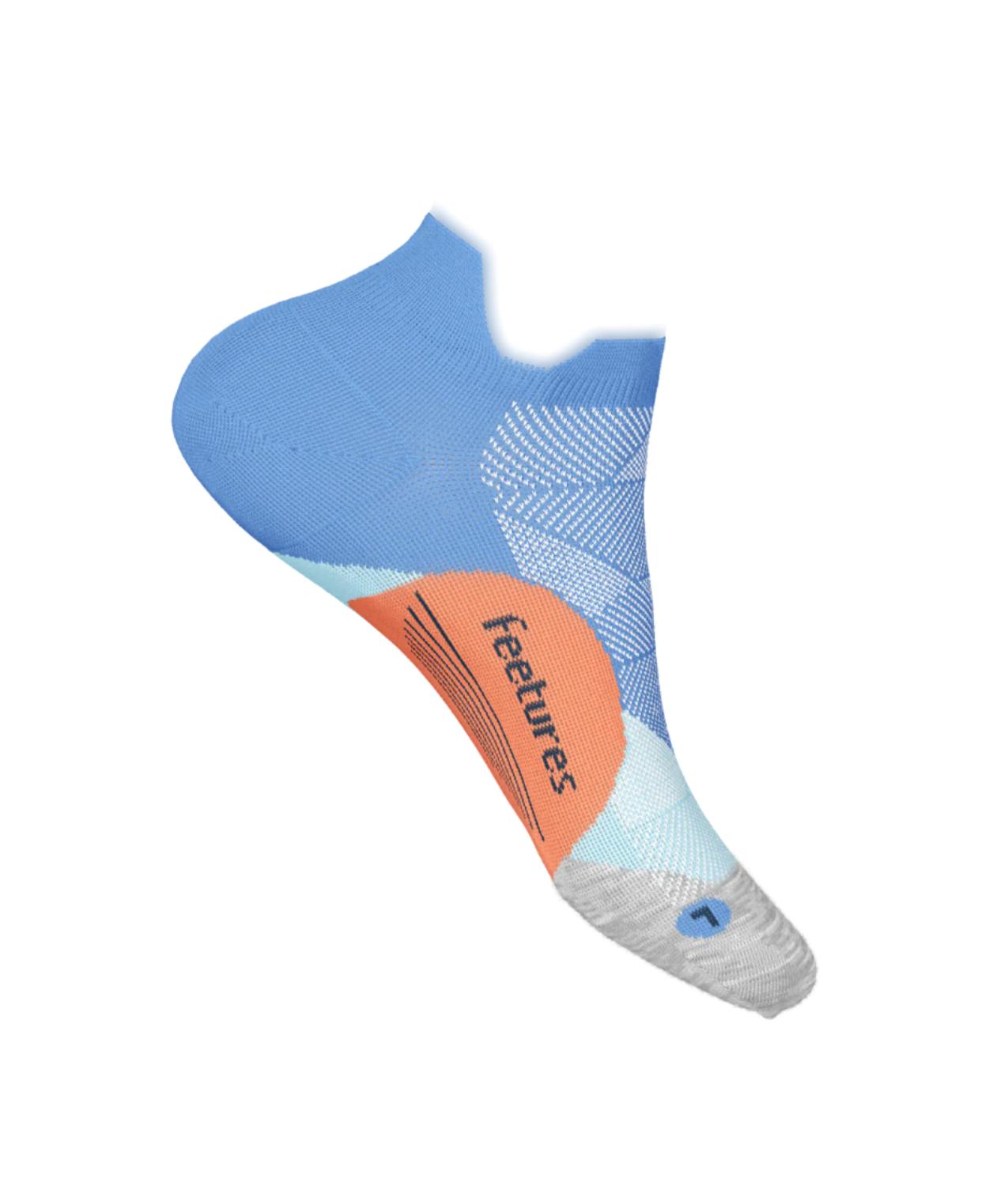 Feetures Women's Elite Light Cushion No Show Tab Sock - Blur Burst