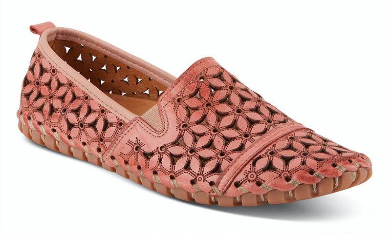 Spring Step Flower Flow Salmon Leather Slip-On (Women)