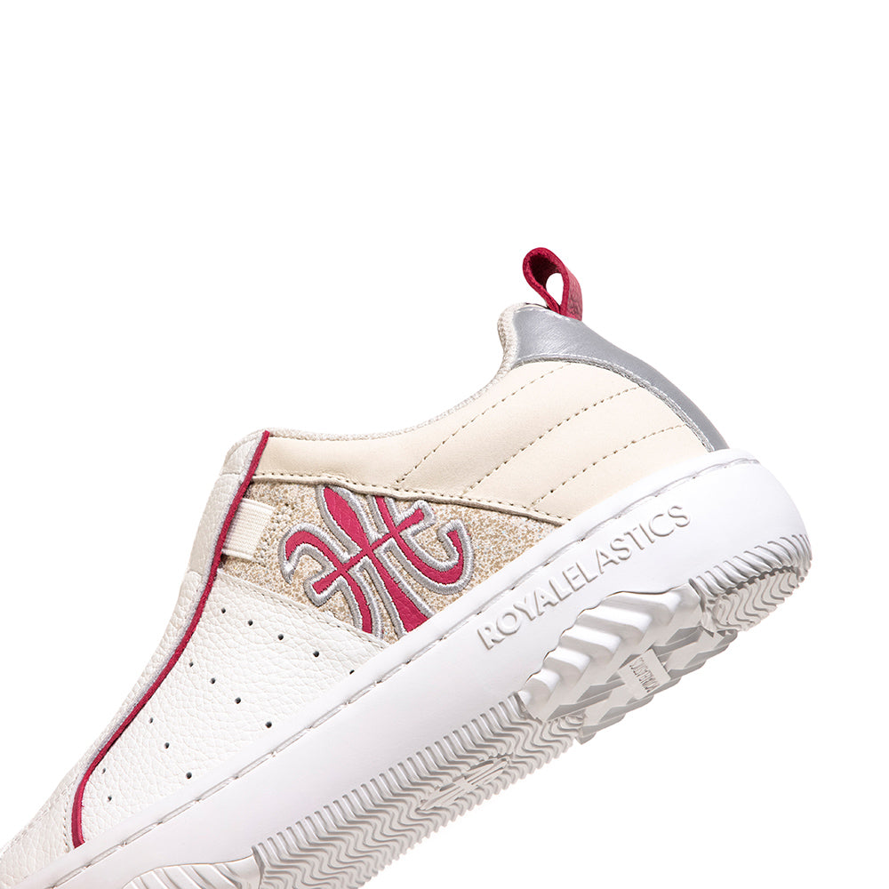 Women's Icon 2.0 White Beige Red Logo Leather Sneakers 96533-001