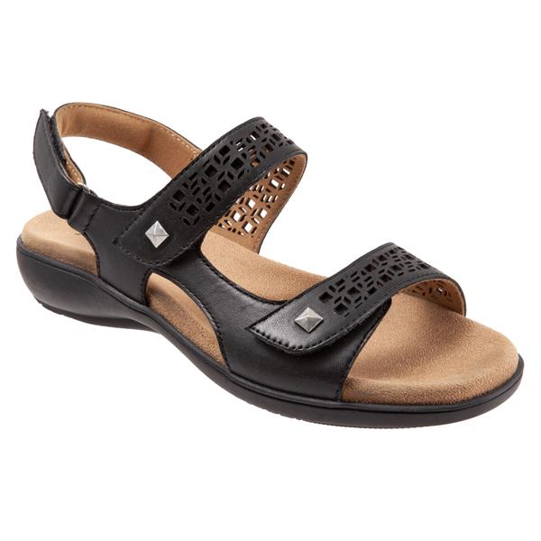 Trotters Romi Black Leather Sandal (Women)