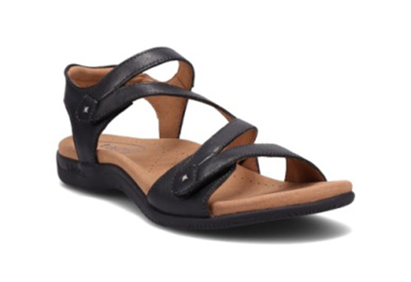 Taos Big Time Black Leather Sandal (Women)