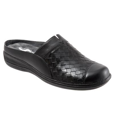 SoftWalk San Marcos Black Leather Clog (Women)