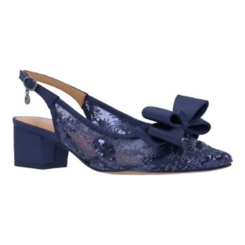 J. Renee Triata Navy Sequin Mesh Pump (Women)