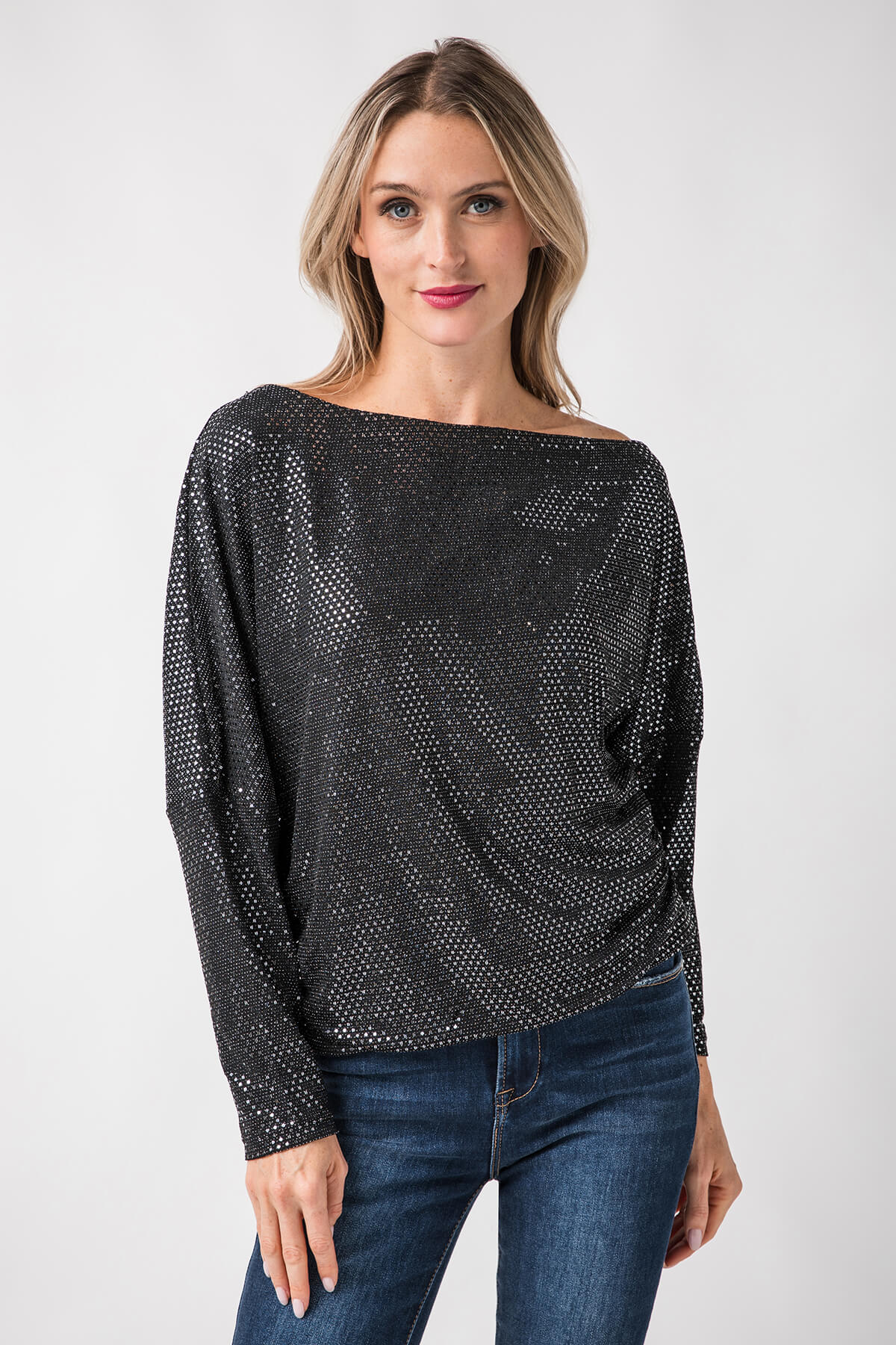 Elan Sequin Off The Shoulder Top