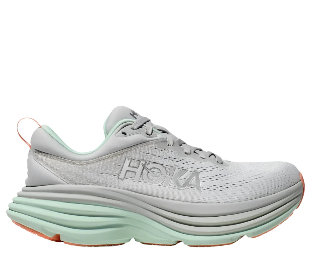 HOKA Women's Bondi 8 Sneaker - Stardust/Aqua