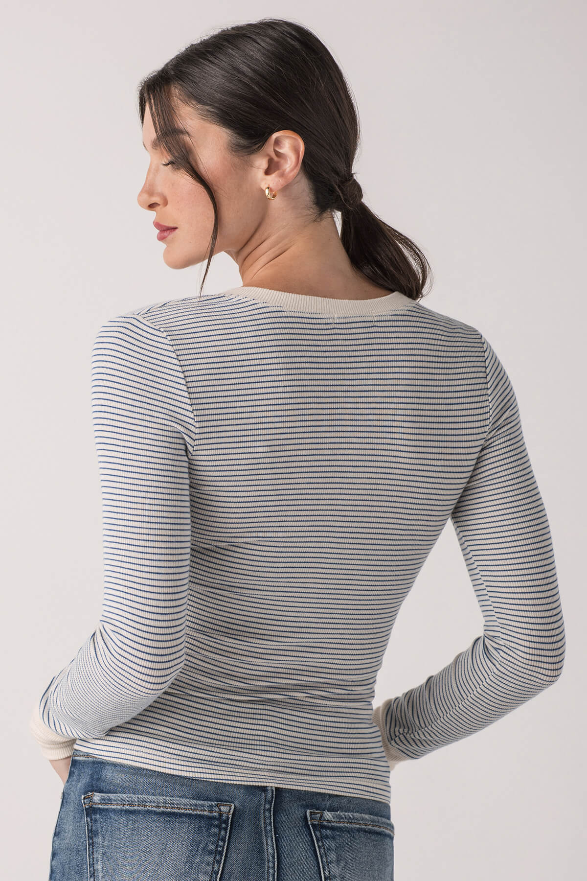 Z Supply Scarlett Stripe Rib Henley Shirt