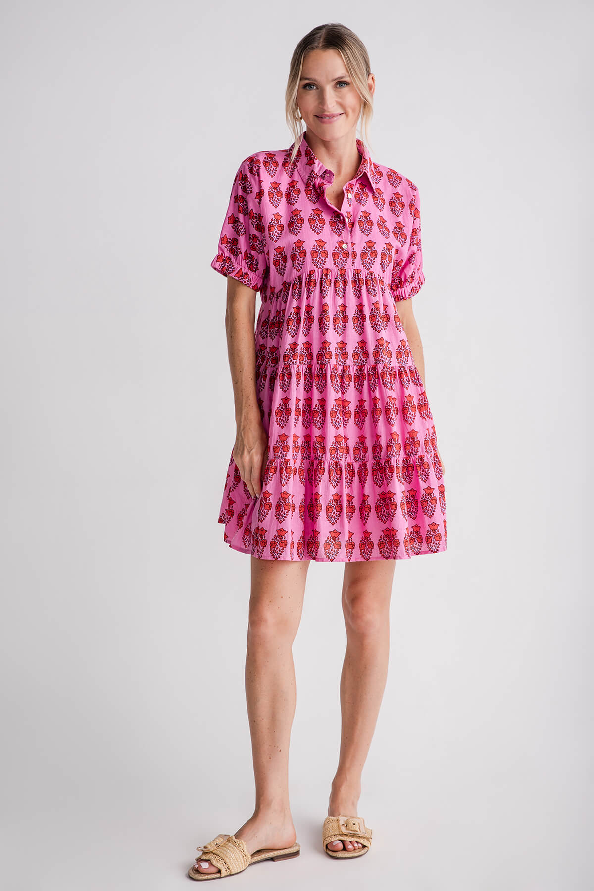 THML Medallion Print Collared Dress