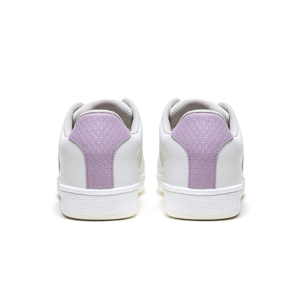 Women's Icon OG White Purple Logo Leather Sneakers 91942-006