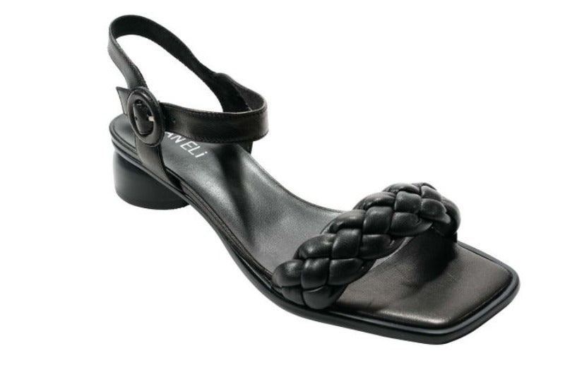 Vaneli Kalee Black Leather Sandal (Women)