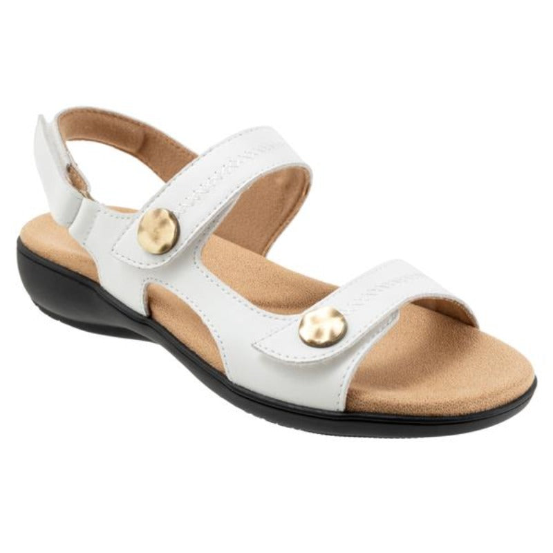 Trotters Romi Stitch White Leather Sandal (Women)