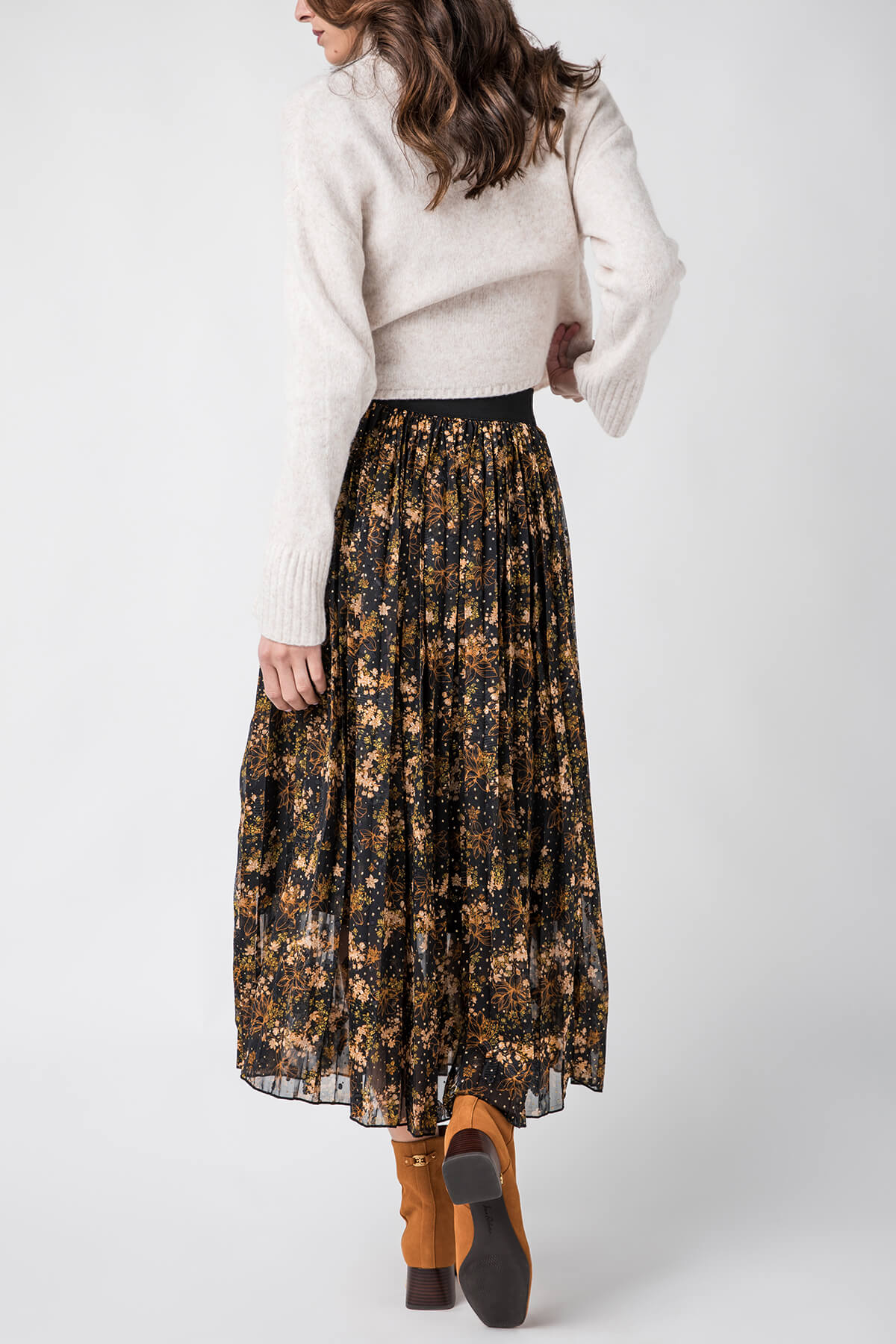 Molly Bracken Pleated Printed Skirt