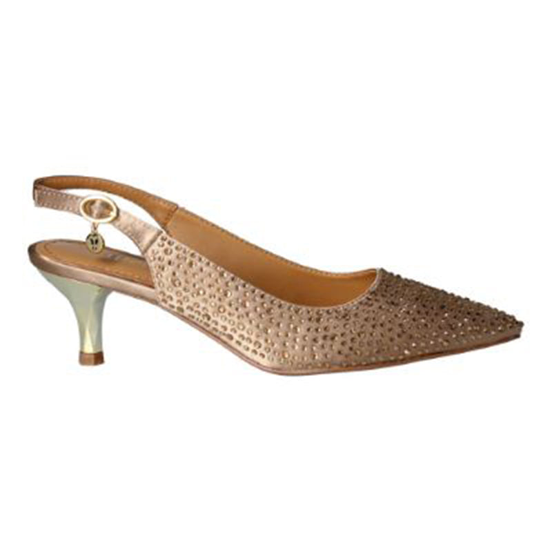 J. Renee Ferryanne Beige Rhinestone Pump (Women)