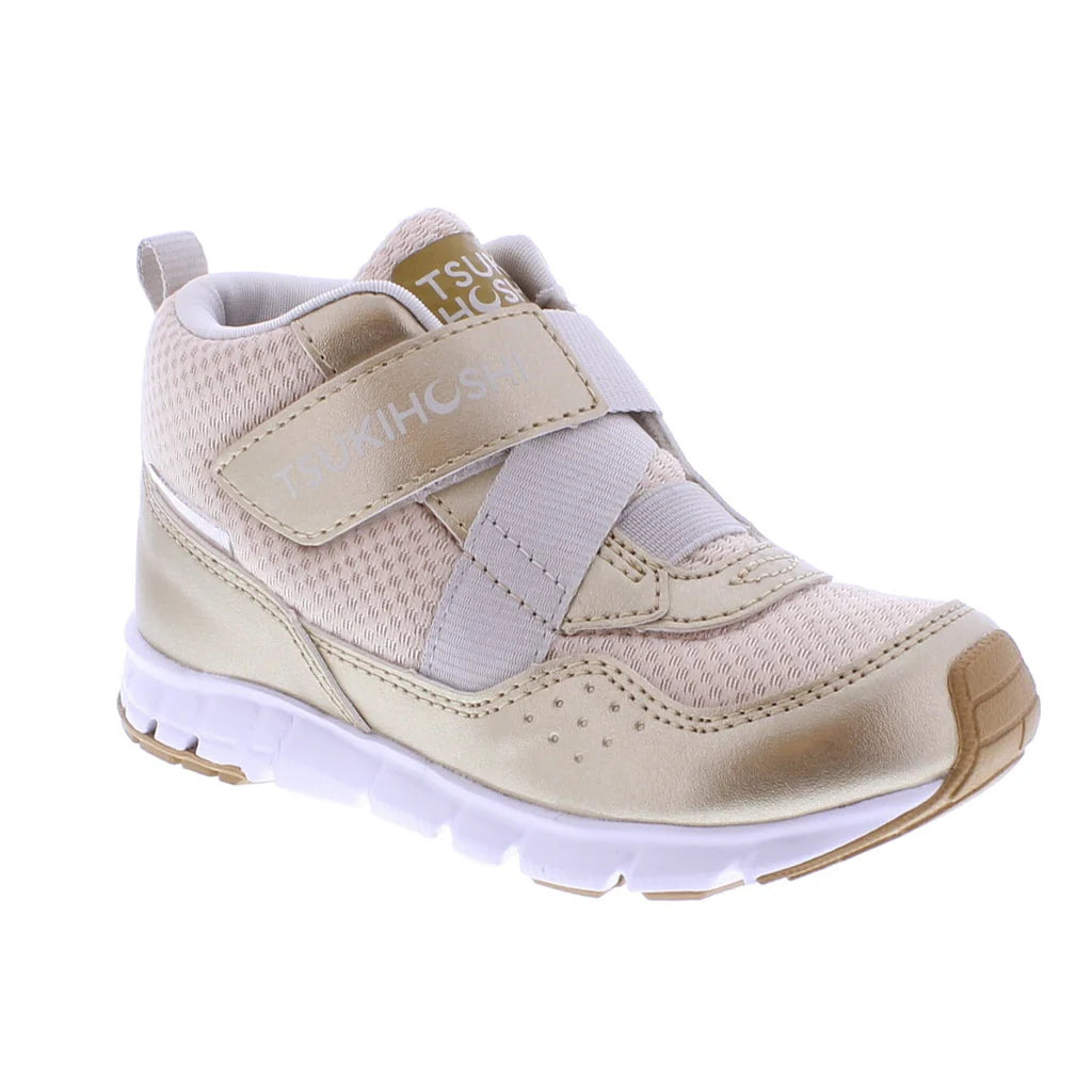 Tsukihoshi Child (Sizes 7-1) Tokyo Waterproof Sneaker - Gold/Champagne