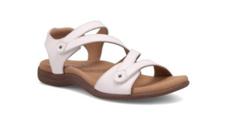 Taos Big Time White Leather Sandal (Women)