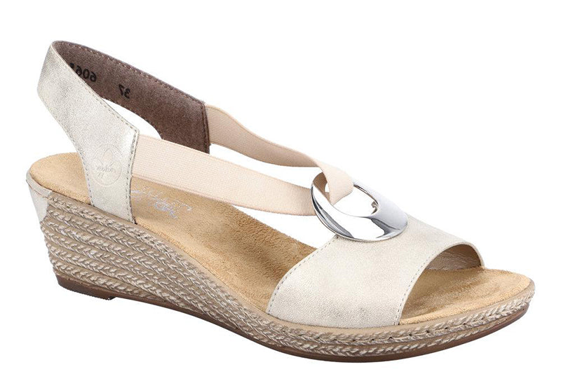 Rieker Fanni H6 Light Gold Sandal (Women)