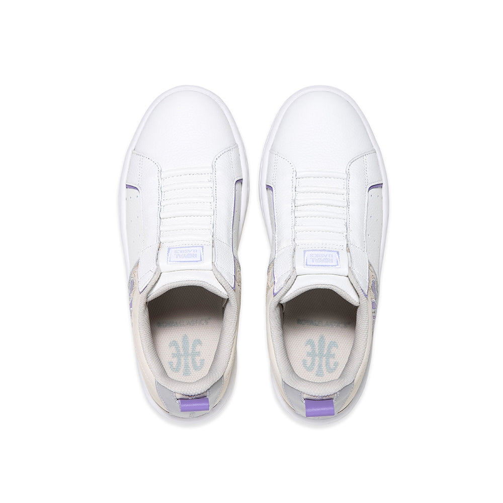 Women's Icon 2.0 White Purple Logo Leather Sneakers 96533-006