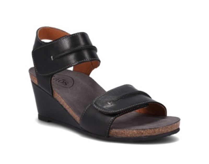 Taos Reason Black Leather Sandal (Women)