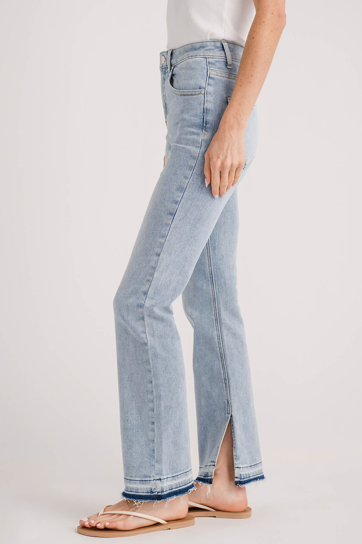 Risen Holly High Rise Straightleg Exposed Hem Jeans