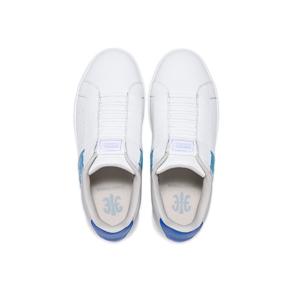 Men's Icon OG White Blue Logo Leather Sneakers 01932-058