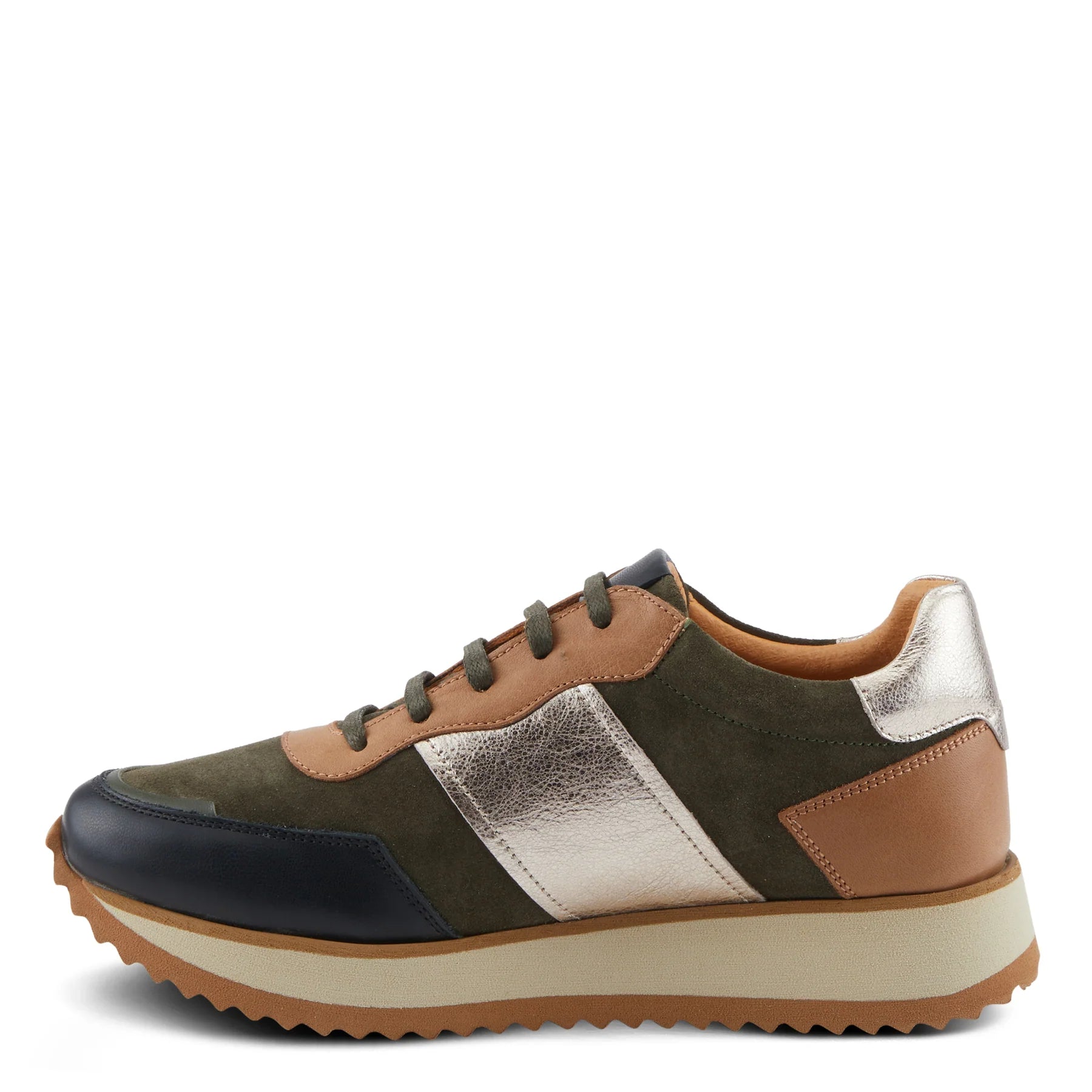 Spring Step Compter Sneaker - Olive Suede