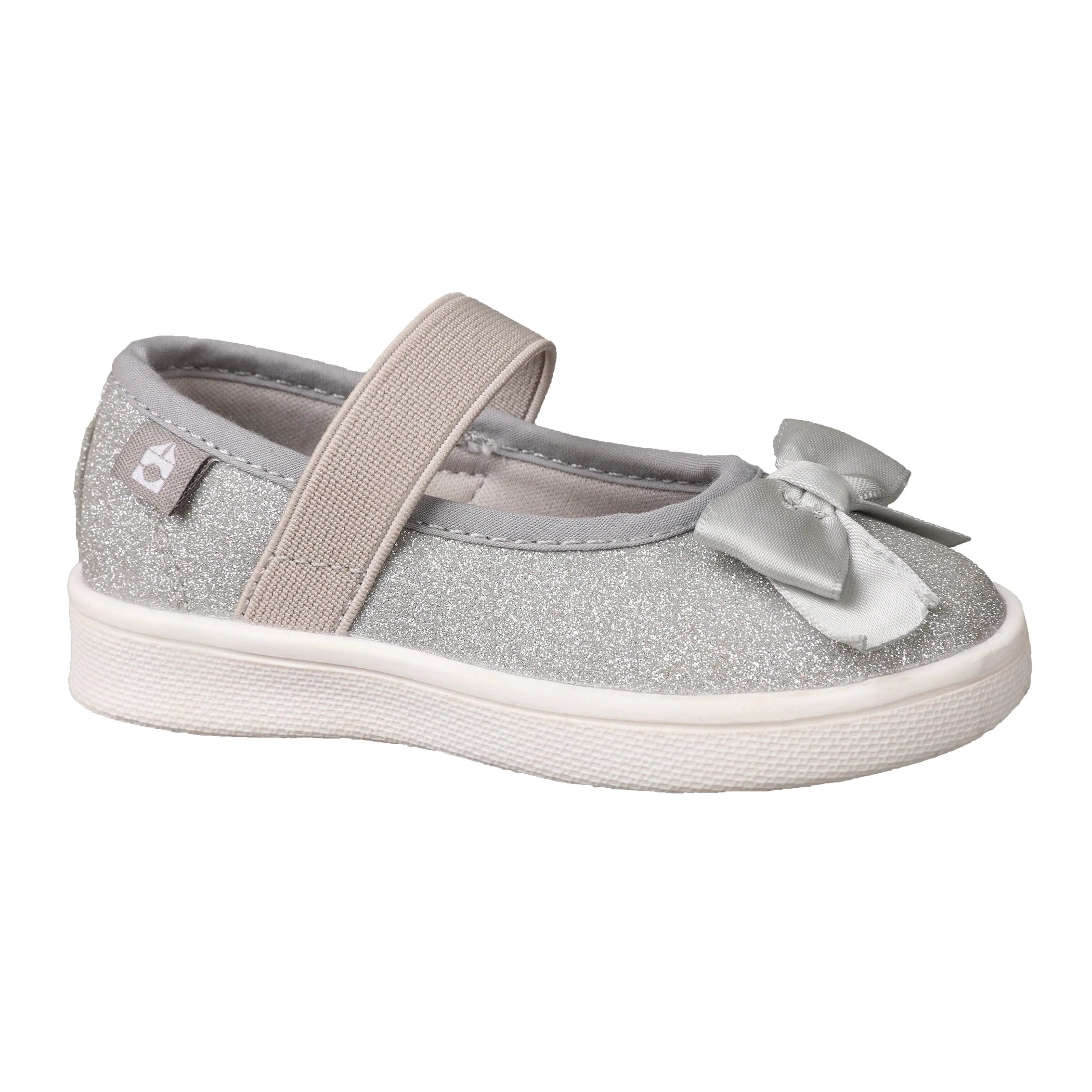 Oomphies Girls' (Sizes 5-12) Quinn Crib Flat - Silver Glitter