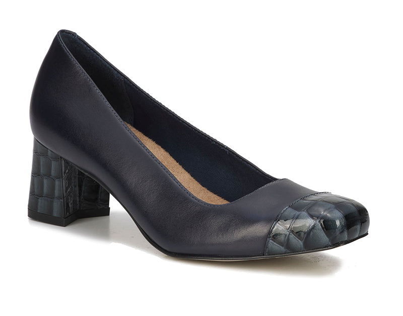 Walking Cradles Mira Navy Leather Pump (Women)