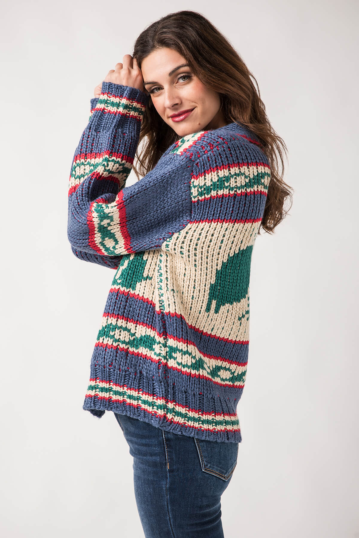 Bailey Rose Reindeer Chunky Knit Sweater