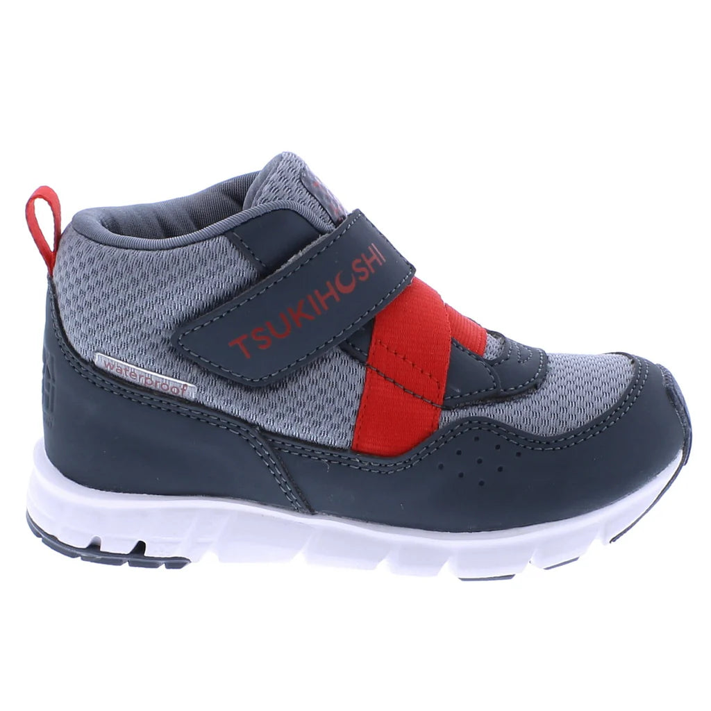 Tsukihoshi Youth (Sizes 1.5-5) Tokyo Waterproof Sneaker - Slate/Red