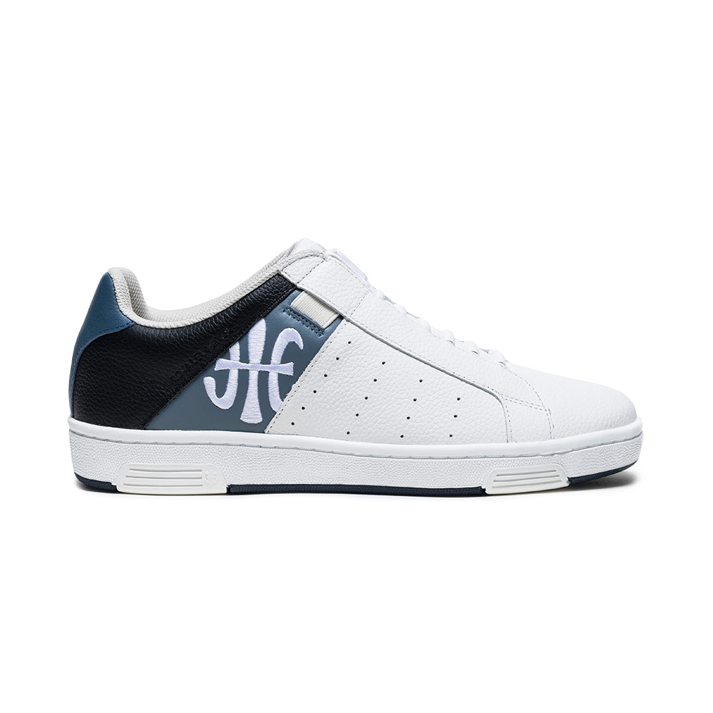 Men's Icon OG White Black Blue Logo Leather Sneakers 01931-095