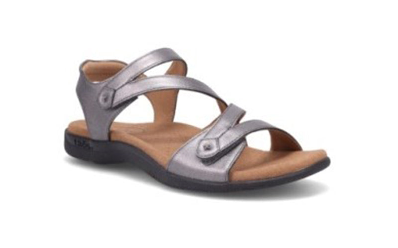 Taos Big Time Pewter Leather Sandal (Women)