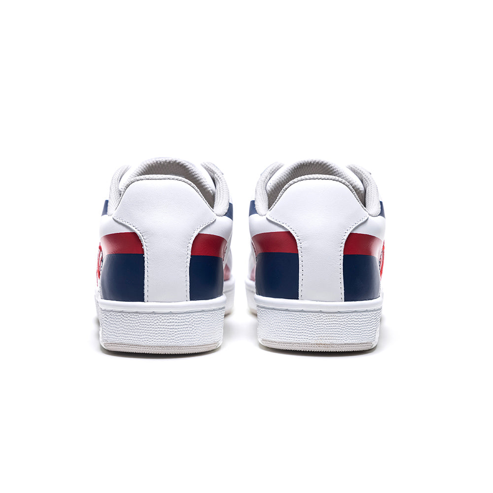 Men's Icon Cross White Red Blue Logo Leather Sneakers 01931-051