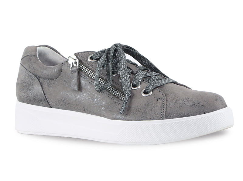 Munro Tilly Greige Leather Sneaker (Women)