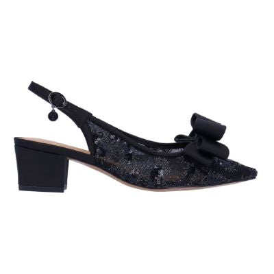 J. Renee Triata Black Sequin Mesh Pump (Women)