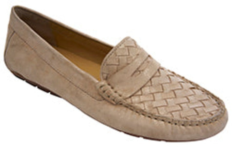 Vaneli Adrik Beige Crunch Leather Loafer (Women)