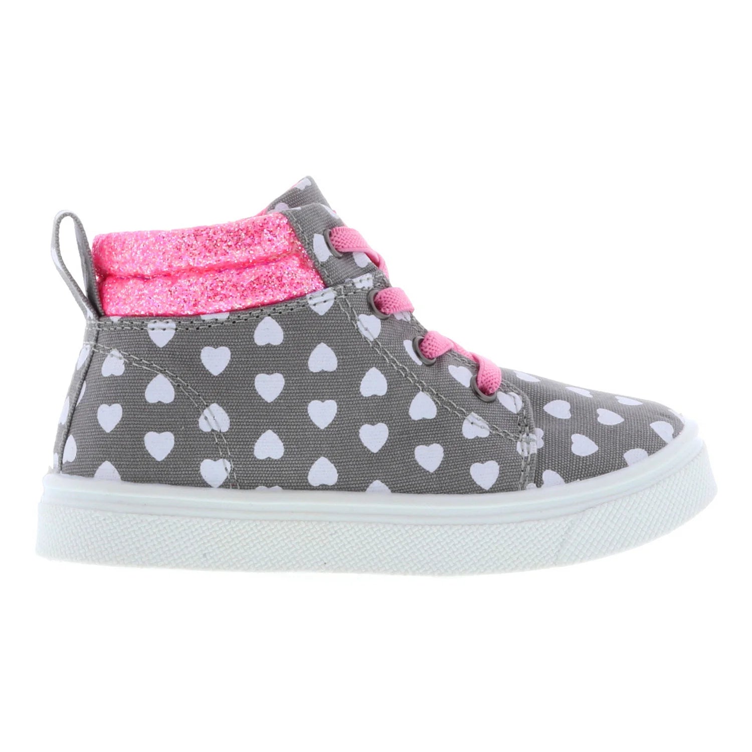 Oomphies Girls' (Sizes 5-12) Sam Sneaker - Grey Hearts