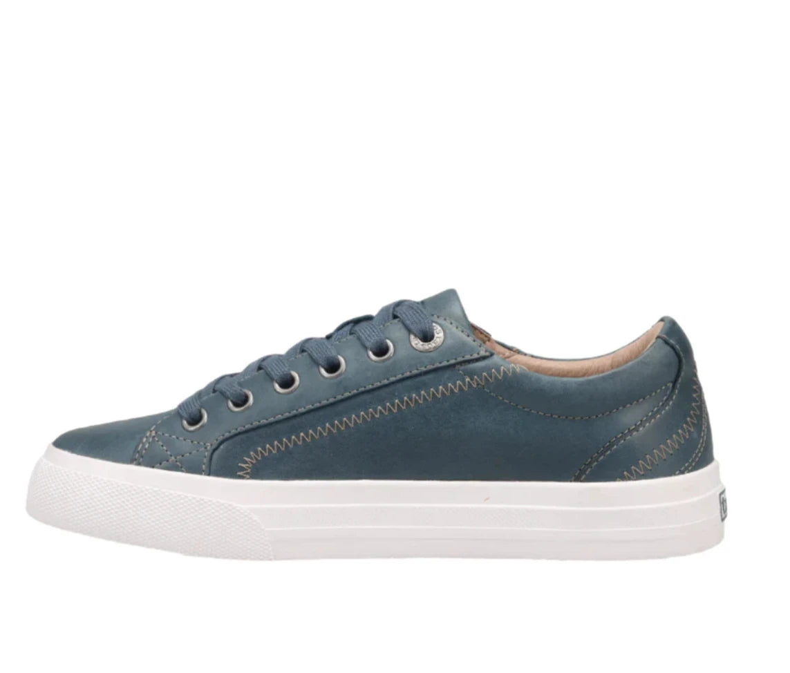 Taos Women's Plim Soul Lux Sneaker - Petrol Blue Leather