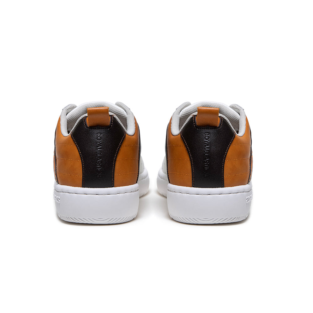 Men's Icon 2.0 White Brown Orange Logo Leather Sneakers 06532-072